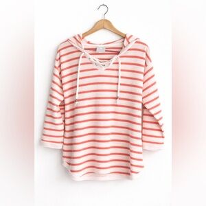 Sunday Lace Up Womens Medium Large Hoodie Pullover Comfy Beach Resort Casual